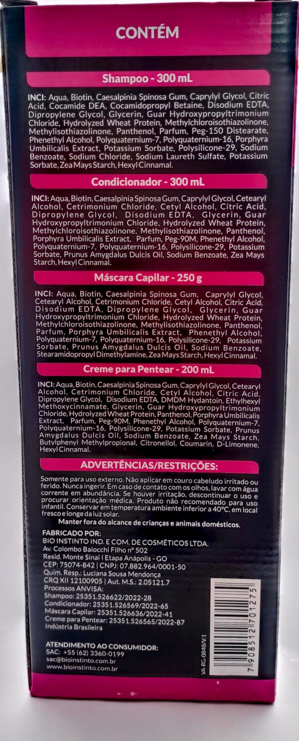 Kit capilar liso com força 4 Peças