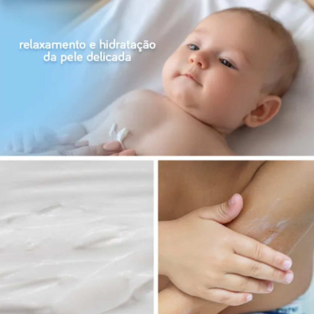 Hidratante para Bebê Relaxante e Natural com Calêndula, Camomila e Óleo Essencial de Lavanda
