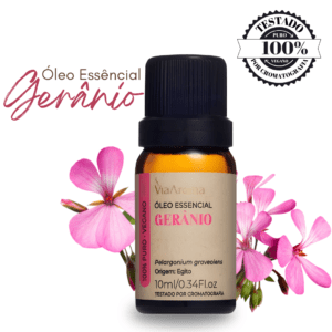 Óleo Essencial De Gerânio 100% Puro 10ml Via Aroma
